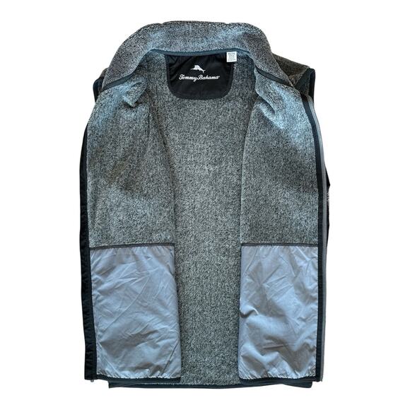 Tommy Bahama Cascade Cozy Full Zip Lush Fleece Vest Mens XLarge Coal Grey Pocket - Picture 3 of 5